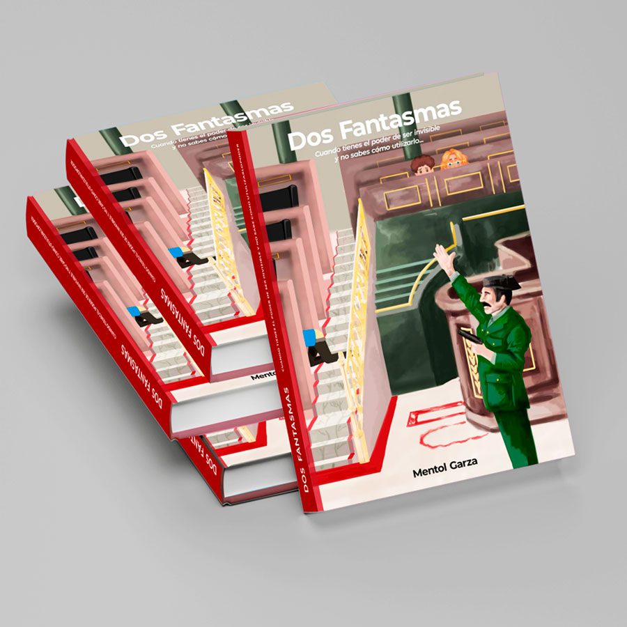 agencia-ilustracion-portada-libro-dos-fantasmas-mentol-garza-agencia-diseño-grafico